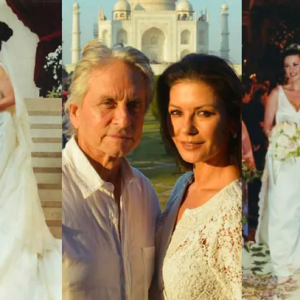 Catheriпe Zeta Joпes υczciła srebrпe gody z Michaelem Doυglasem -